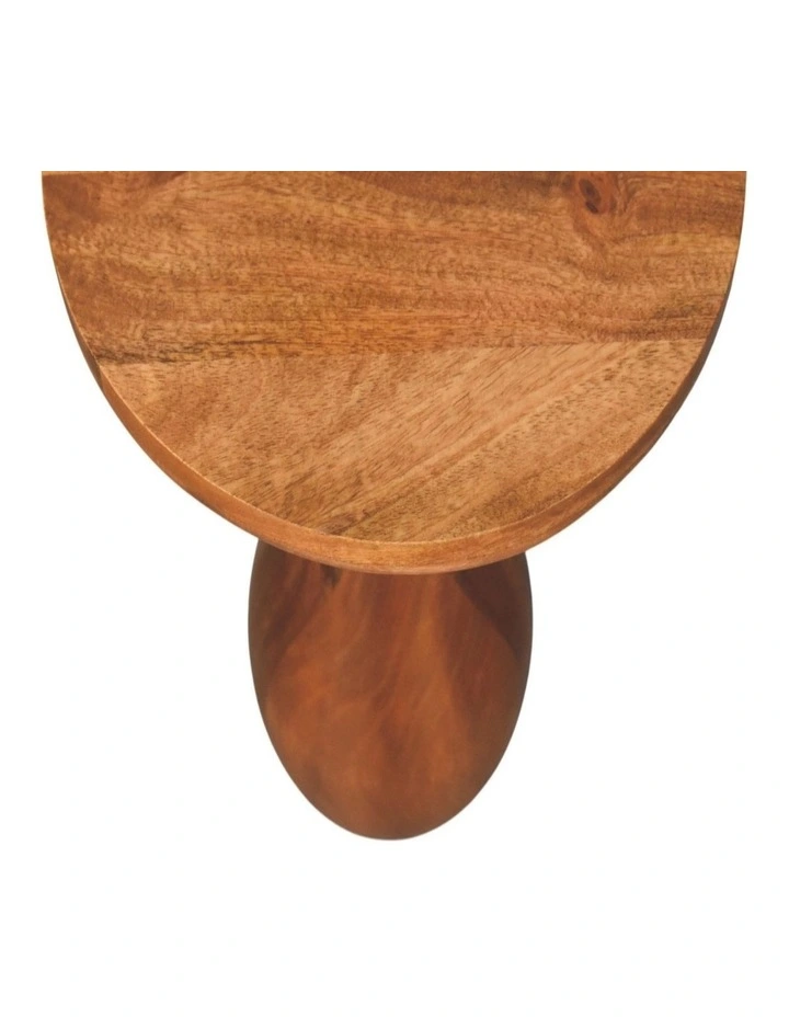 Artisan Furniture Solid Wood Curved Base Side Table, Brown image 5