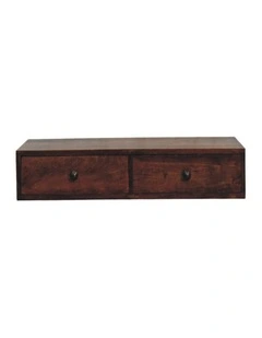 Artisan Furniture Solid Wood Roasted Almond Slim Console, 2 Drawers, Brown