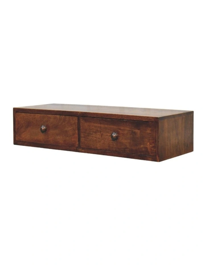 Artisan Furniture Solid Wood Roasted Almond Slim Console, 2 Drawers, Brown image 3