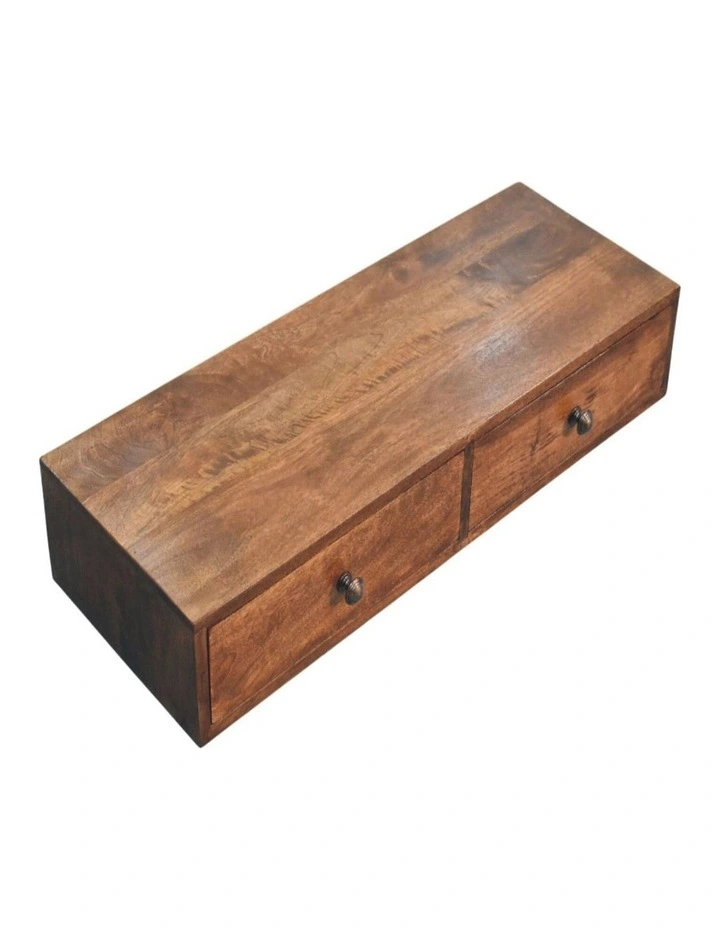 Artisan Furniture Solid Wood Roasted Almond Slim Console, 2 Drawers, Brown image 4