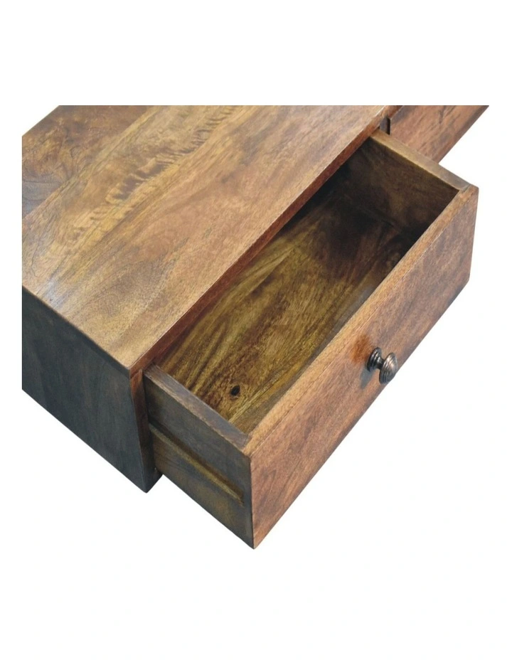 Artisan Furniture Solid Wood Roasted Almond Slim Console, 2 Drawers, Brown image 5