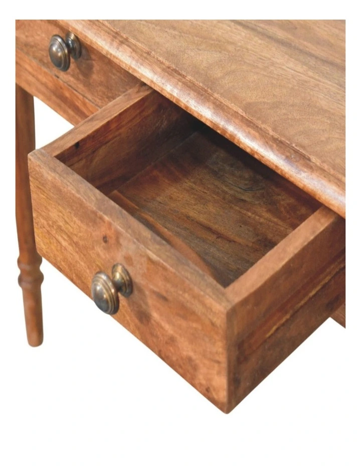 Artisan Furniture Solid wood Three Drawer Console with Turned Legs, Brown image 5