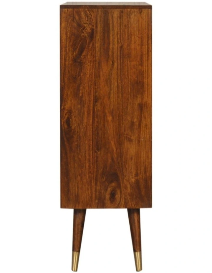 Artisan Furniture Solid Wood Manila Gold Cabinet, 2 Doors, Brown & Golden image 5