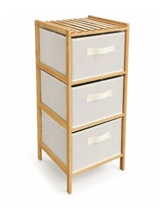 3 Drawer Bamboo Storage Chest in Beige
