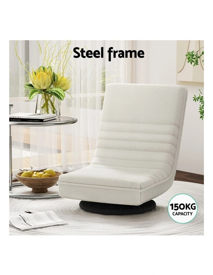 Artiss Swivel Floor Chair & TV Entertainment Unit with Storage Shelf Set image 4