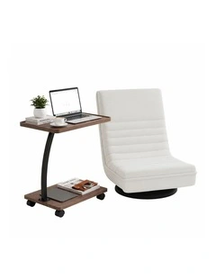 Artiss Floor Lounge 360 Swivel Foldable Sofa Chair and Side Table with Castors Set