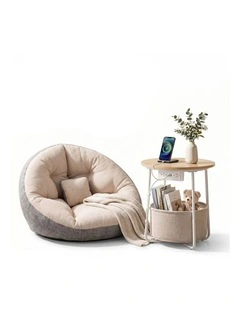 Artiss Floor Lounge and Coffee Table w/ Charging Station Set