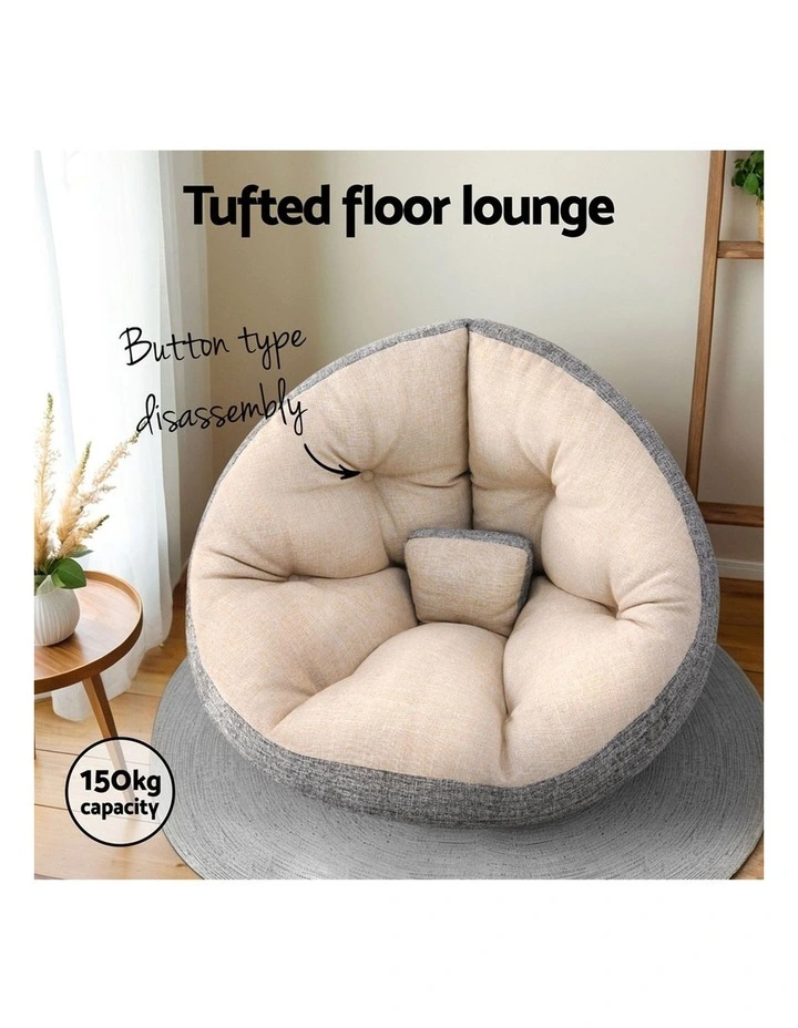 Artiss Floor Lounge and Coffee Table w/ Charging Station Set image 3