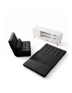 Artiss Sofa Bed Adjustable Floor Chair & TV Unit 120cm Entertainment Cabinet Set