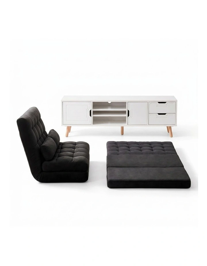 Artiss Sofa Bed Adjustable Floor Chair & TV Unit 120cm Entertainment Cabinet Set image 3