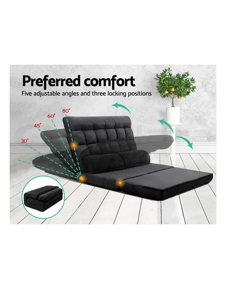 Artiss Sofa Bed Adjustable Floor Chair & TV Unit 120cm Entertainment Cabinet Set image 4