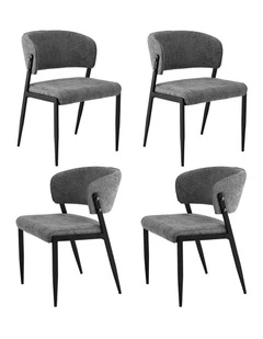 Artiss Dining Chairs Set of 4 Linen Fabric Soft Upholstered Chairs Grey