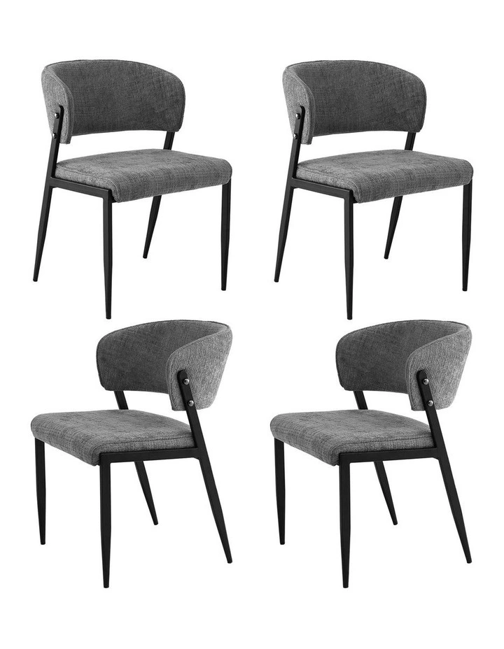 Artiss Dining Chairs Set of 4 Linen Fabric Soft Upholstered Chairs Grey image 1