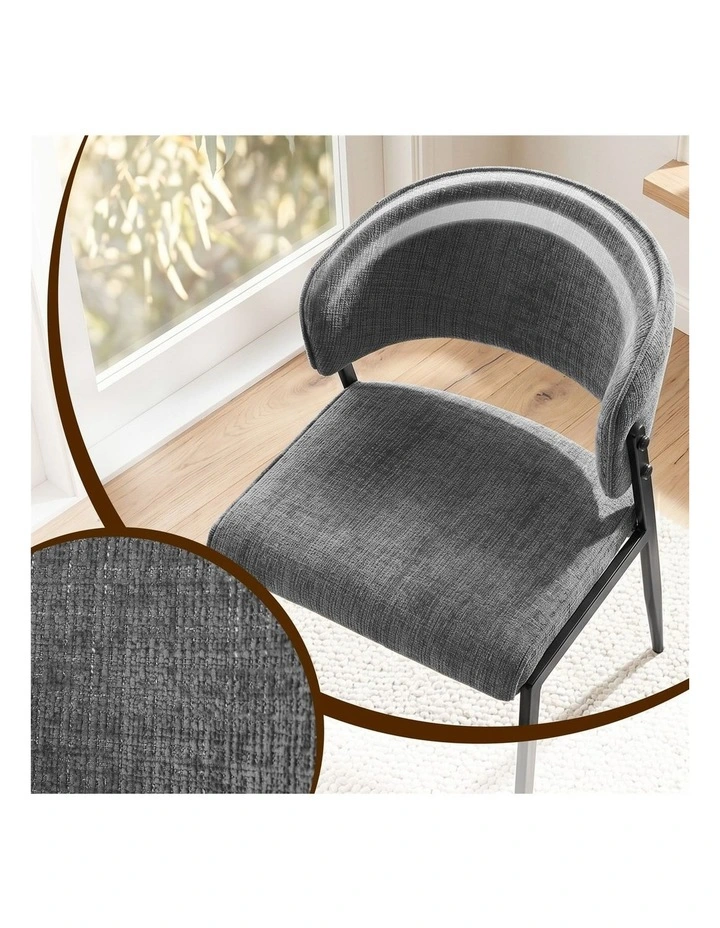Artiss Dining Chairs Set of 4 Linen Fabric Soft Upholstered Chairs Grey image 7