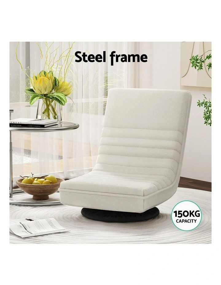 Artiss Floor Lounge & Round Coffee Table Side End Table with Charging Station Set image 4