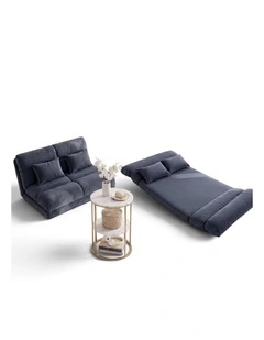 Artiss Floor Lounge Sofa Bed & Coffee Table 2 Tier Marble Effect Side Table Set
