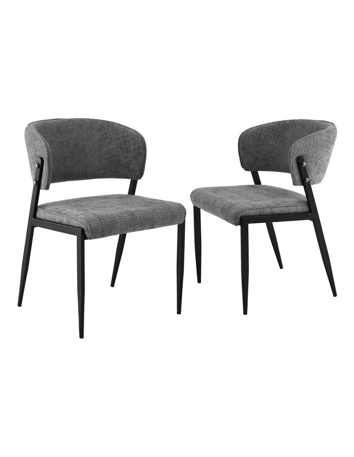 Artiss Dining Chairs Set of 2 Linen Fabric Soft Upholstered Chairs Grey image 1
