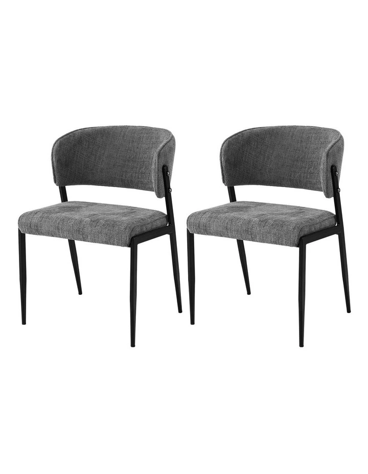 Artiss Dining Chairs Set of 2 Linen Fabric Soft Upholstered Chairs Grey image 3