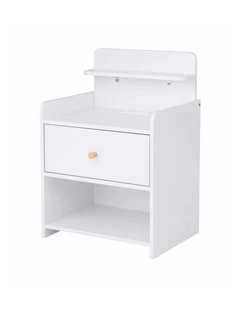 Artiss Bedside Table Drawer Charging Station White