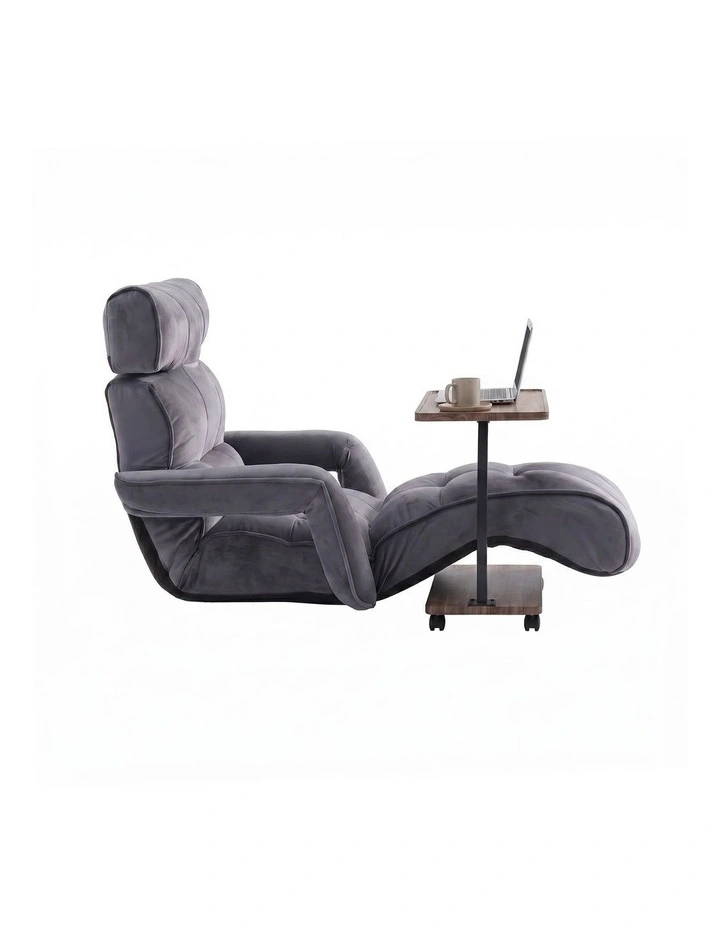 Artiss  Floor Lounge & Coffee Table Set, Adjustable Recliner End Table w/ Wheels image 3
