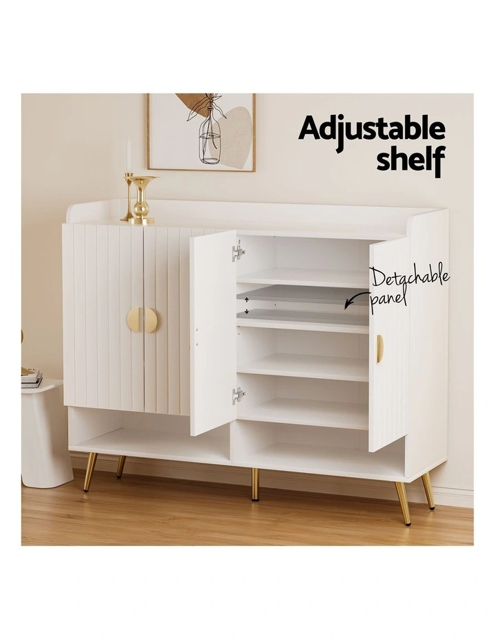 Artiss Shoe Cabinet Bench Set Adjustable Shelf Hallway Living Room White image 4