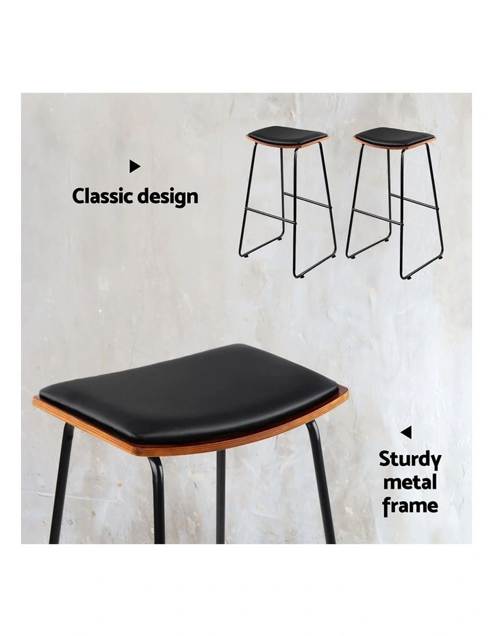Artiss 4x Bar Stools Leather Padded Metal image 5