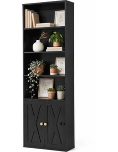 Artiss 6-Tier Bookshelf Display Cabinet Storage Black