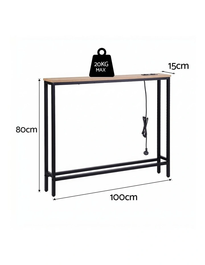 Artiss Console Table Entryway Hallway Display Desk Charging Station Wood image 2