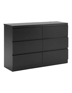Artiss 6 Chest of Drawers Lowboy Black