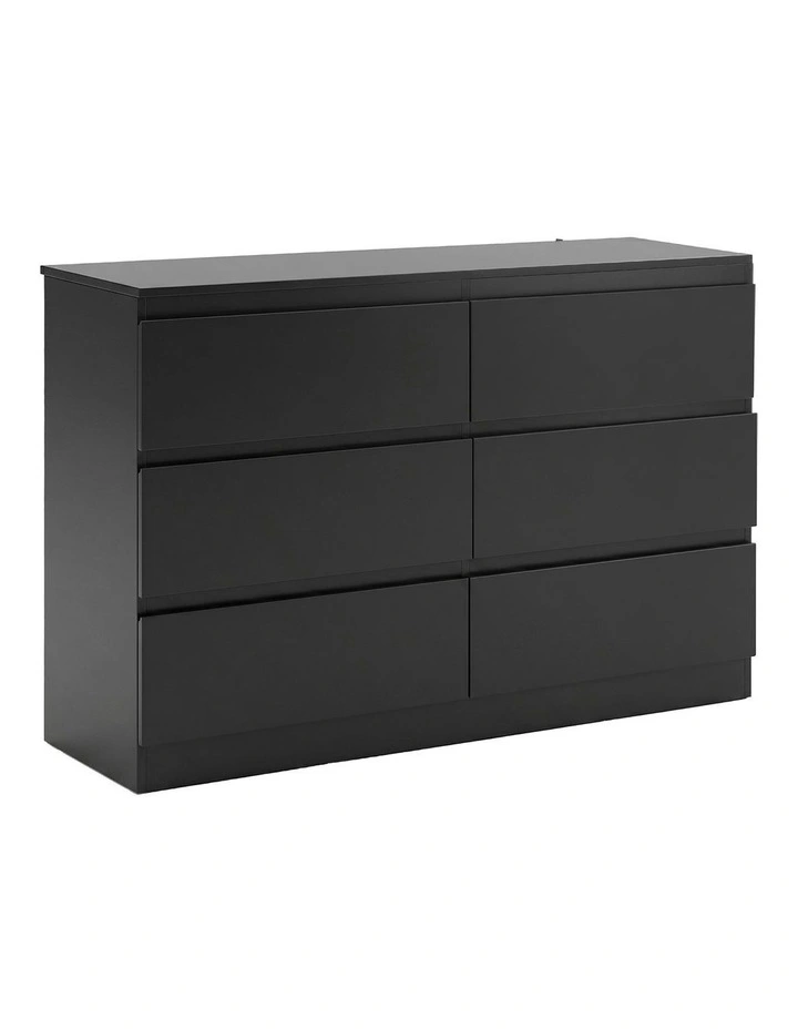 Artiss 6 Chest of Drawers Lowboy Black image 1