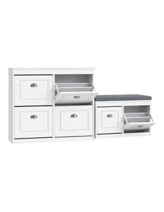 Artiss Shoe Cabinet Bench Set Flip Drawer Hallway Living Room White