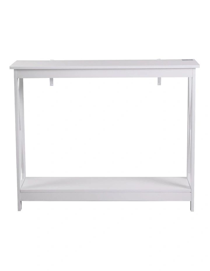 Artiss Console Table Entryway Hallway Display 2-Tier Narrow Sofa Table 100CM White image 3
