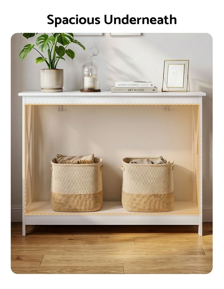 Artiss Console Table Entryway Hallway Display 2-Tier Narrow Sofa Table 100CM White image 4
