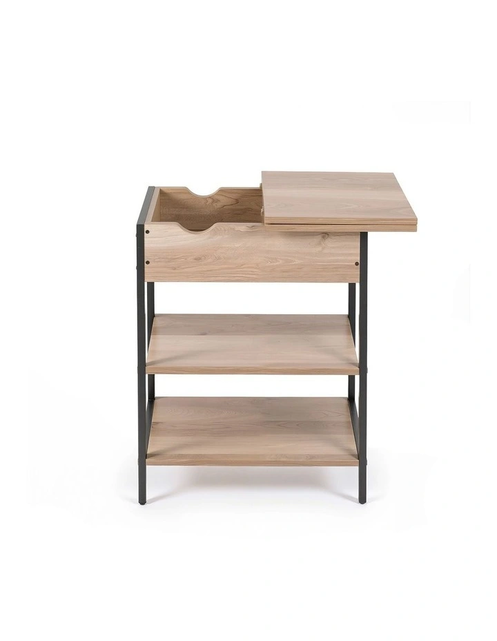 Artiss Coffee Table Side Bedside End Table Charging Station Flip-Top Storage 60cm Wood image 3