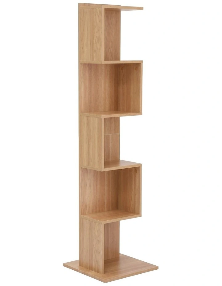 Artiss 5 Tiers Bookshelf S-shaped Bookcase Oak image 3