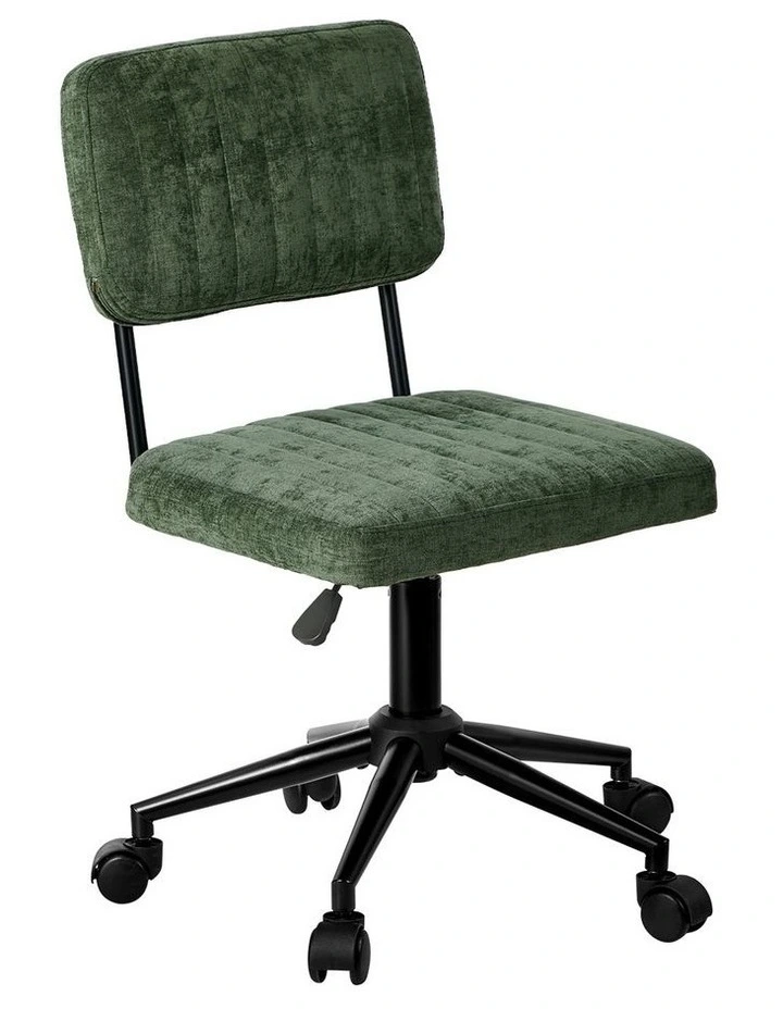 Oikiture Mid Back Armless Office Chair Swivel Computer Seat Polyester Green image 1
