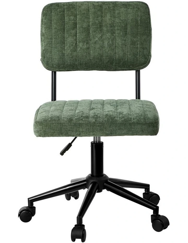 Oikiture Mid Back Armless Office Chair Swivel Computer Seat Polyester Green image 2