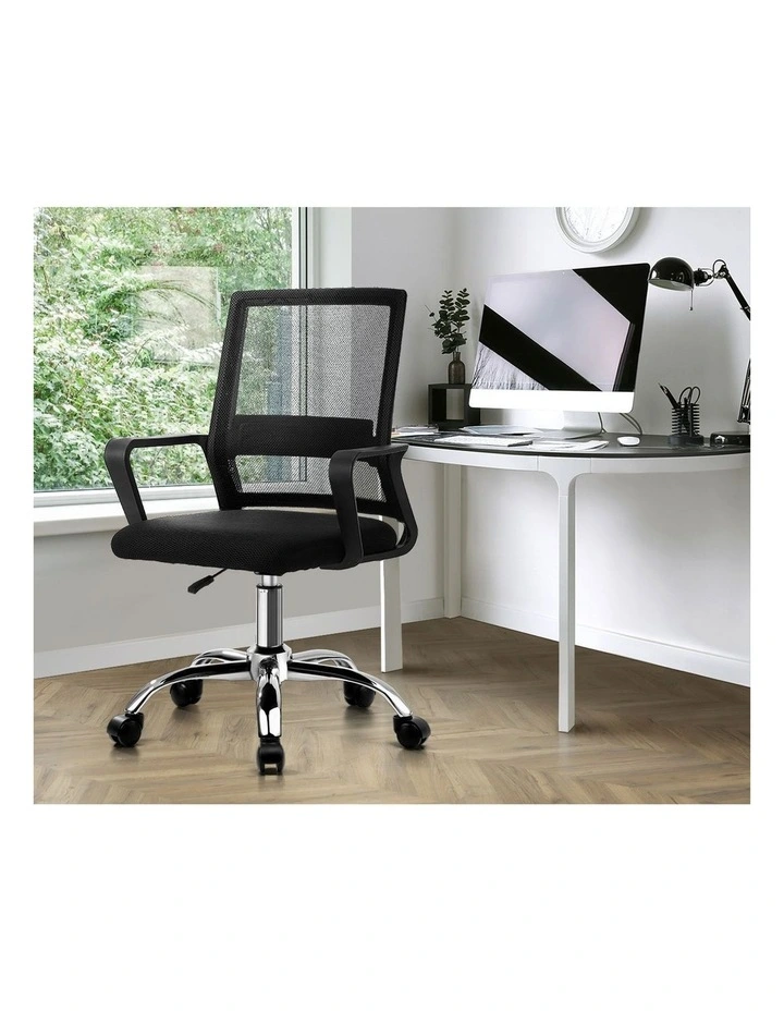 Oikiture Mesh Office Chair Executive Computer Seat Black image 7
