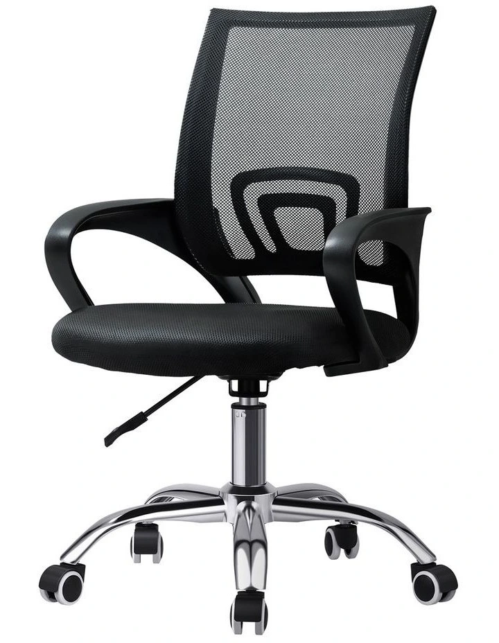 Oikiture Mesh Office Chair Backrest Black image 1