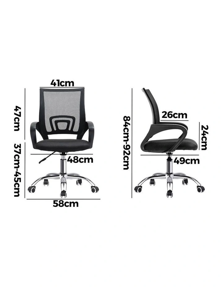 Oikiture Mesh Office Chair Backrest Black image 3