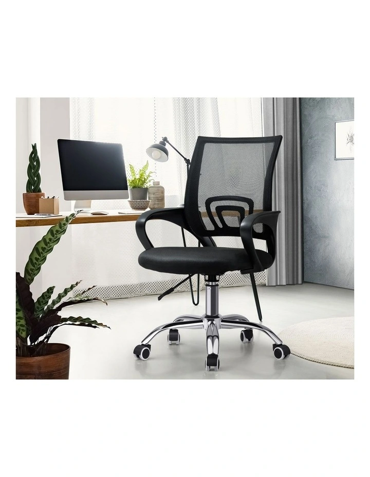 Oikiture Mesh Office Chair Backrest Black image 5