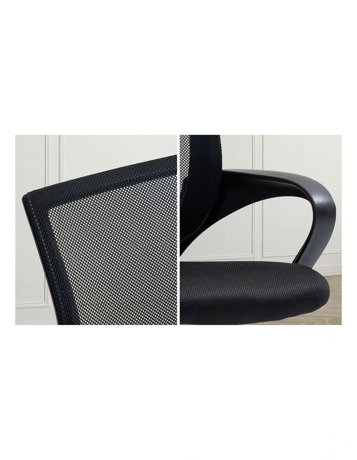 Oikiture Mesh Office Chair Backrest Black image 6