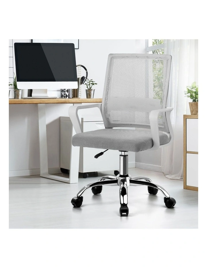 Oikiture Mesh Office Chair Executive Computer Seat White image 4