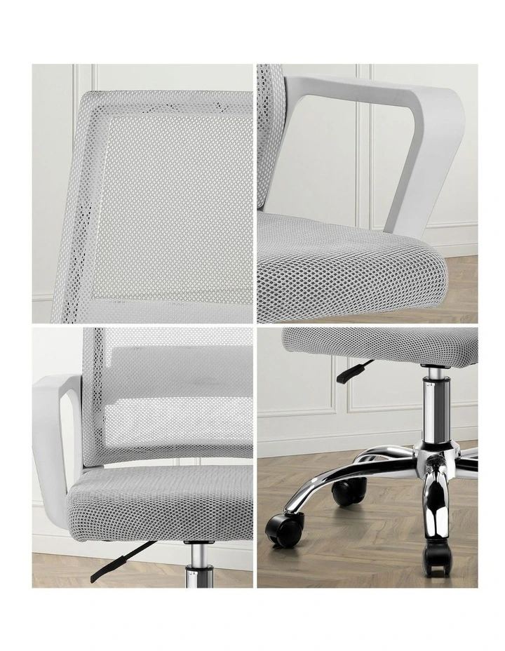 Oikiture Mesh Office Chair Executive Computer Seat White image 6
