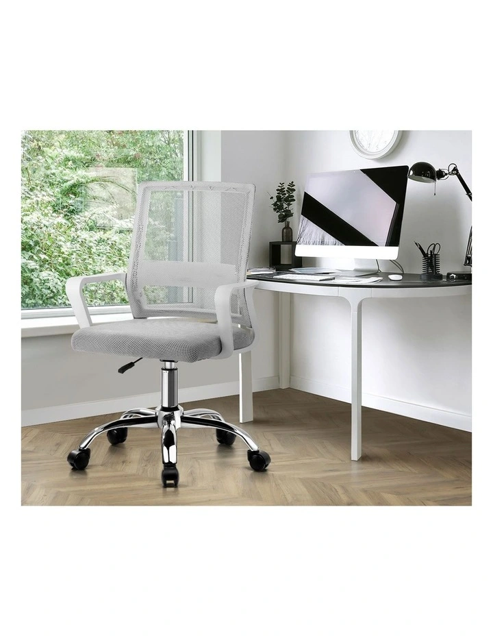 Oikiture Mesh Office Chair Executive Computer Seat White image 7