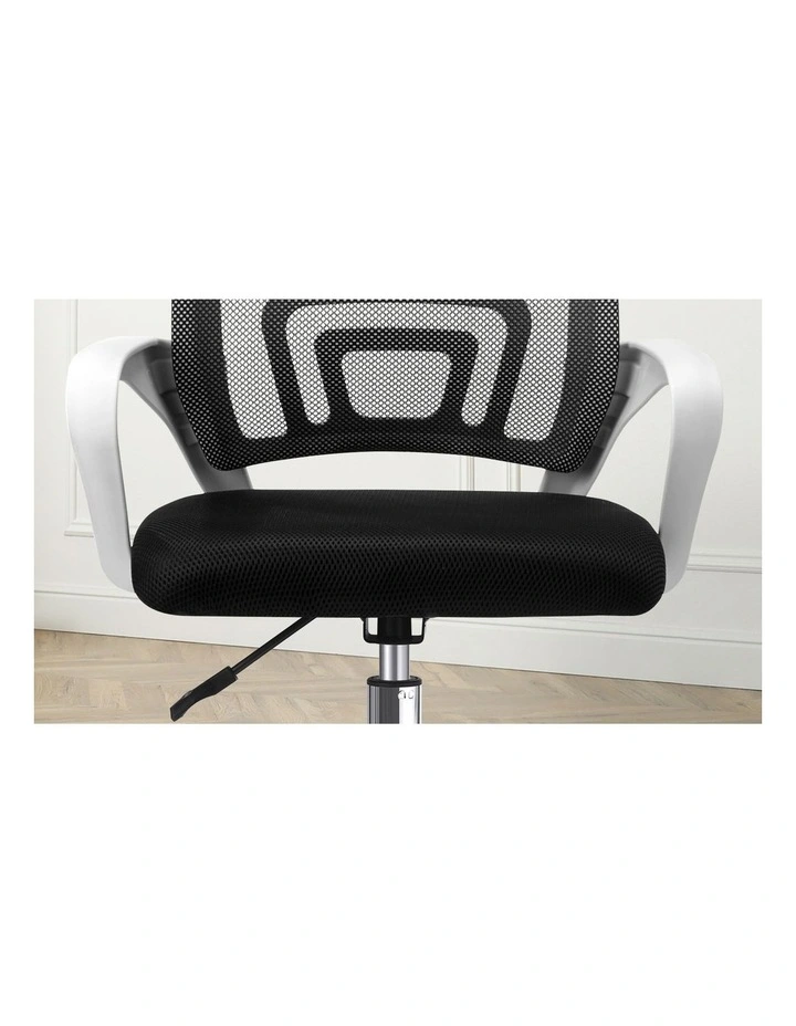 Oikiture Mesh Office Chair Backrest White&Black image 7