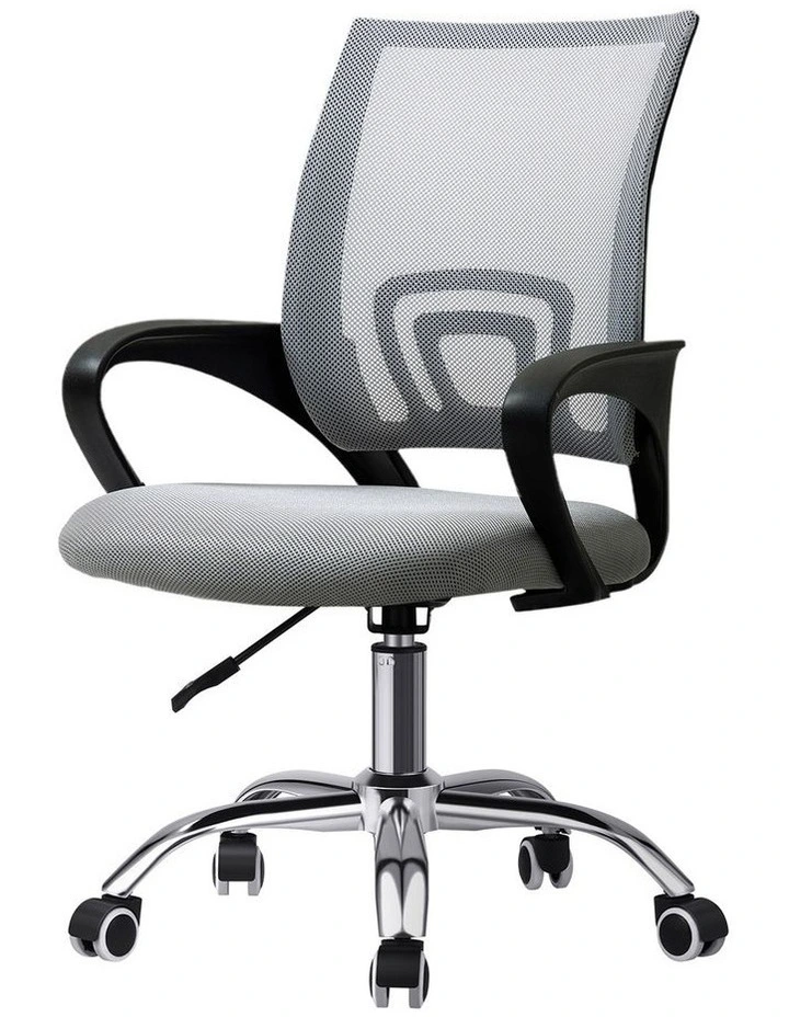 Oikiture Mesh Office Chair Backrest Grey image 1