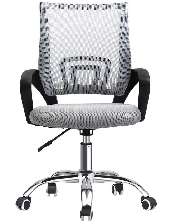 Oikiture Mesh Office Chair Backrest Grey image 2