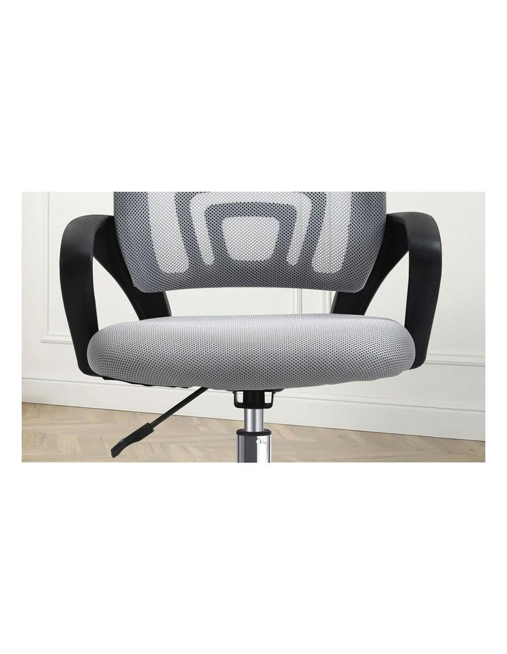 Oikiture Mesh Office Chair Backrest Grey image 7