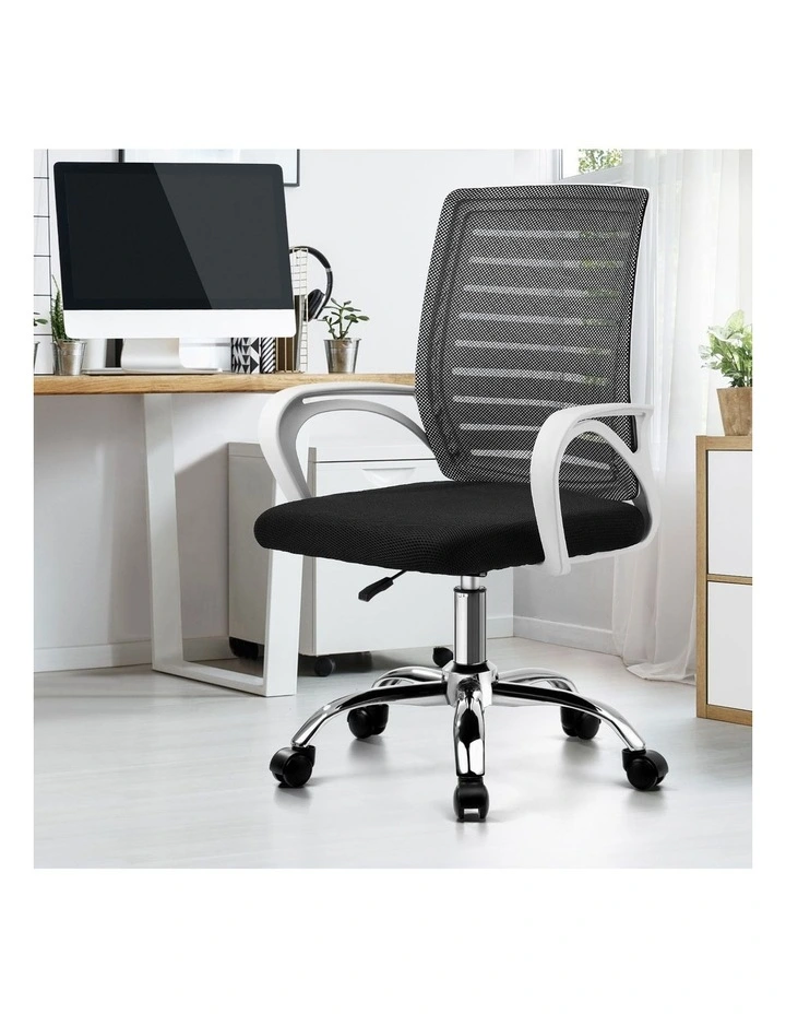 Oikiture Mesh Office Chair White&Black image 4